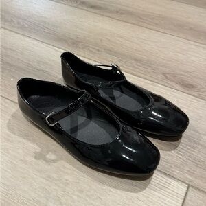 Black Patent Mary Jane Flats Classic Ballet Shoes